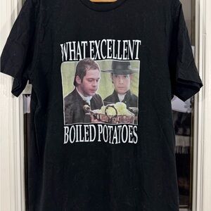 Black Bella + Canvas black funny Pride and Prejudice tshirt in a Large